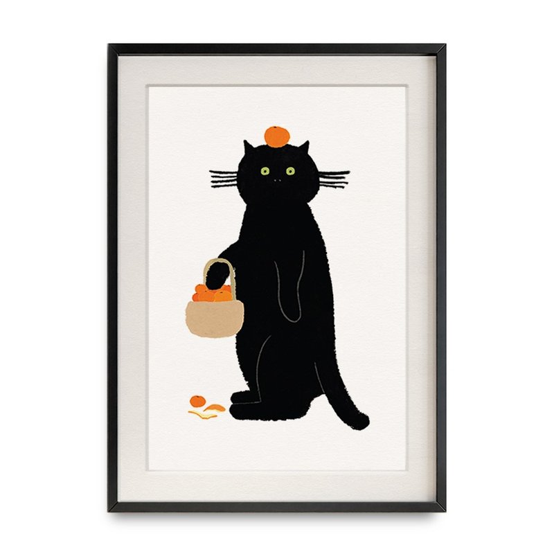 Tangerine Cat poster (A3/A4) - โปสเตอร์ - กระดาษ สีดำ