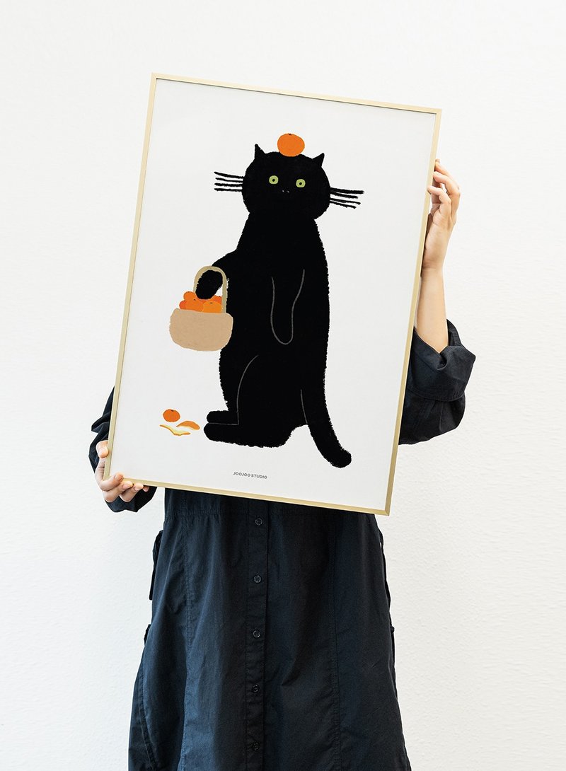 Tangerine Cat poster (A3/A4) - 海報/掛畫/掛布 - 紙 黑色