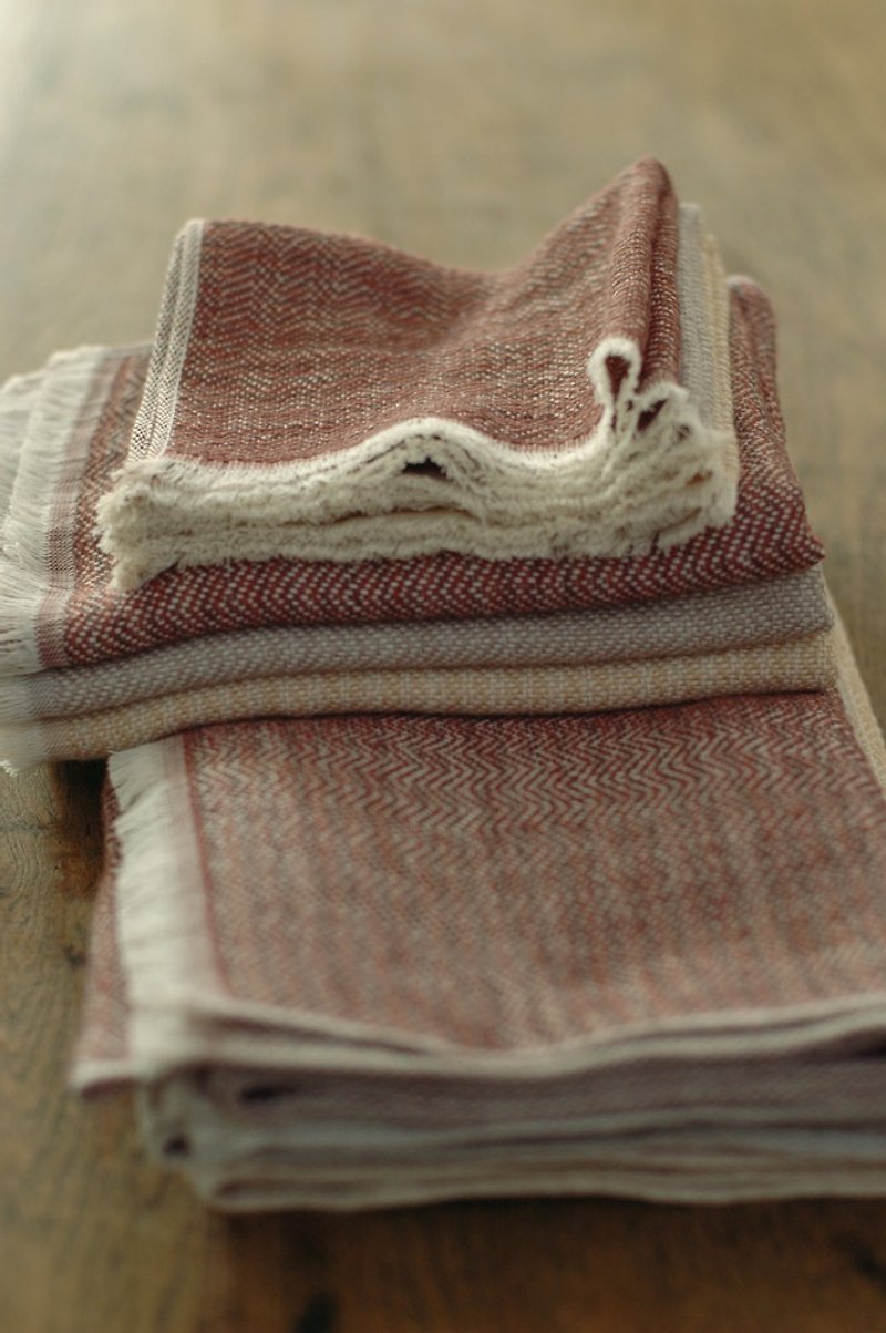 [Kurashiki Design] Thin herringbone gauze scarf (28493 series) - ผ้าพันคอ - ผ้าฝ้าย/ผ้าลินิน 