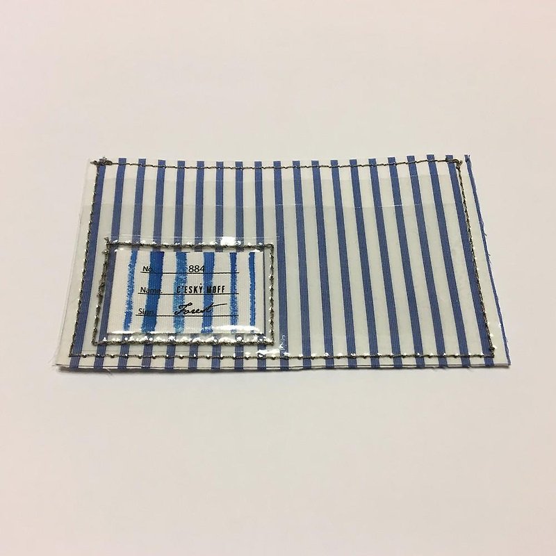 Sandwich card case -THOMAS MASON Stripe- ストライプ定期ケース - 證件套/卡套 - 其他材質 藍色