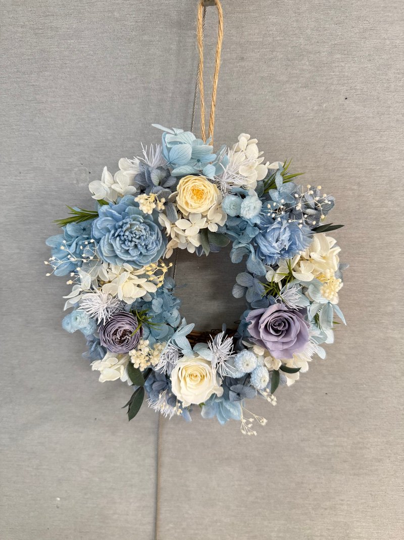 Preserved Flower Wreath | Home Decor | Wreath Gift | Greek Style - ช่อดอกไม้แห้ง - พืช/ดอกไม้ 