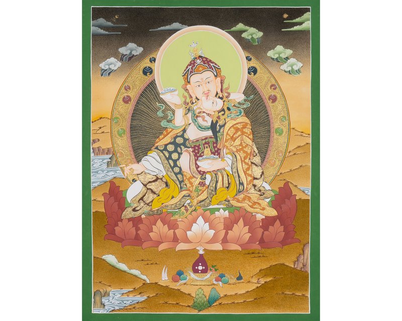 探索藏傳佛教傳統藝術 如蓮花生大士唐卡 - 壁貼/牆壁裝飾 - 其他金屬 