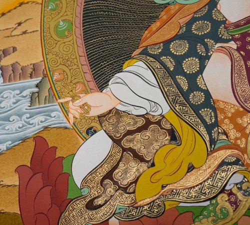 チベット　タンカ　グルリンポチエの仏画 チベット タンカ グルリンポチエの仏画