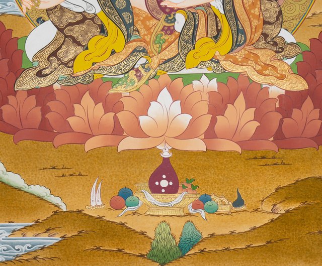 チベット　タンカ　グルリンポチエの仏画 チベット タンカ グルリンポチエの仏画