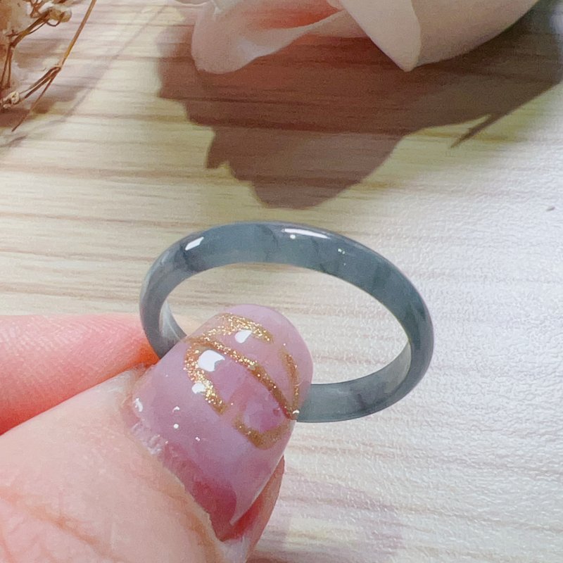 冰藍水翡翠戒指戒圈 | 國際14圍 | 天然A貨翡翠 | 送禮 - 戒指 - 玉石 藍色
