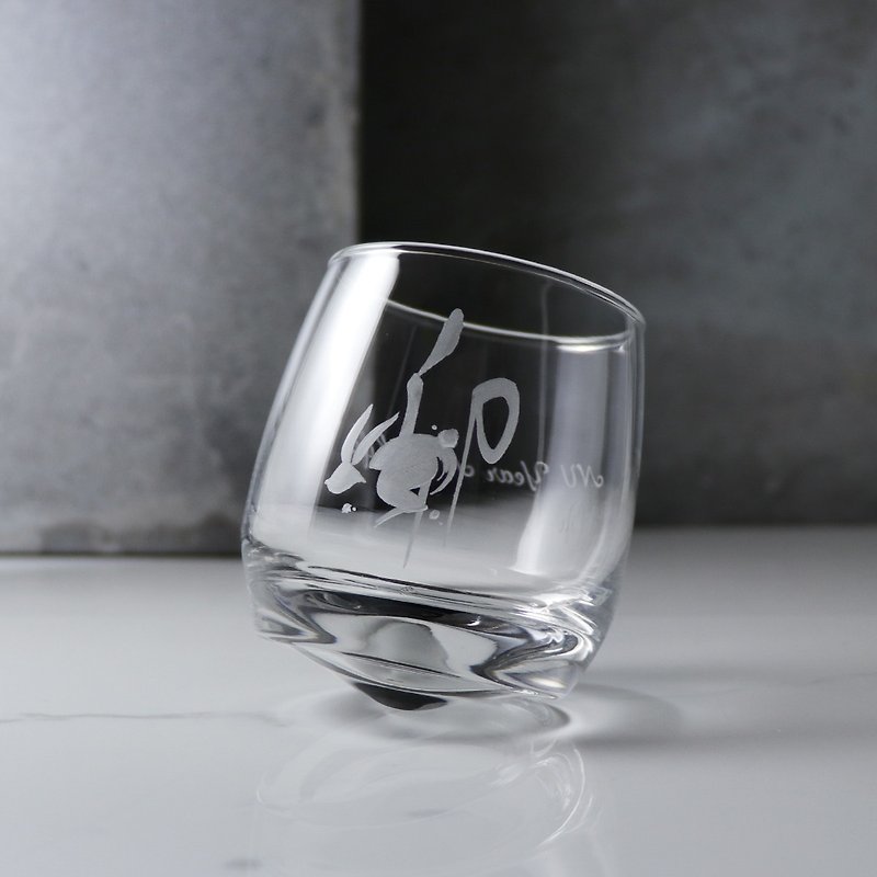 Year of the Rabbit 270cc [Zodiac Rabbit] Twelve Zodiac Rabbit Whiskey Glass Birthday Gift Belonging to Rabbit - Bar Glasses & Drinkware - Glass Gray
