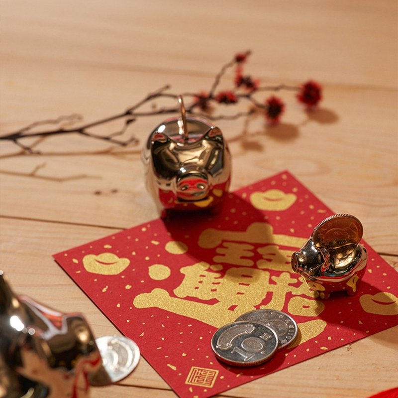 GOLDENPIG | 招財金豬 伍 白K金 - 擺飾/家飾品 - 貴金屬 銀色