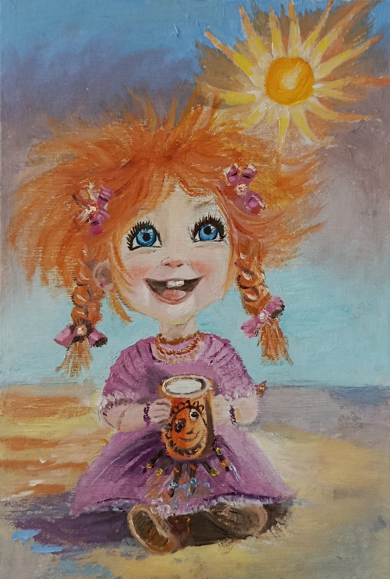 Good mood. This is original oil painting on cardboard. Size: 30x20 cm - 壁貼/牆壁裝飾 - 其他材質 