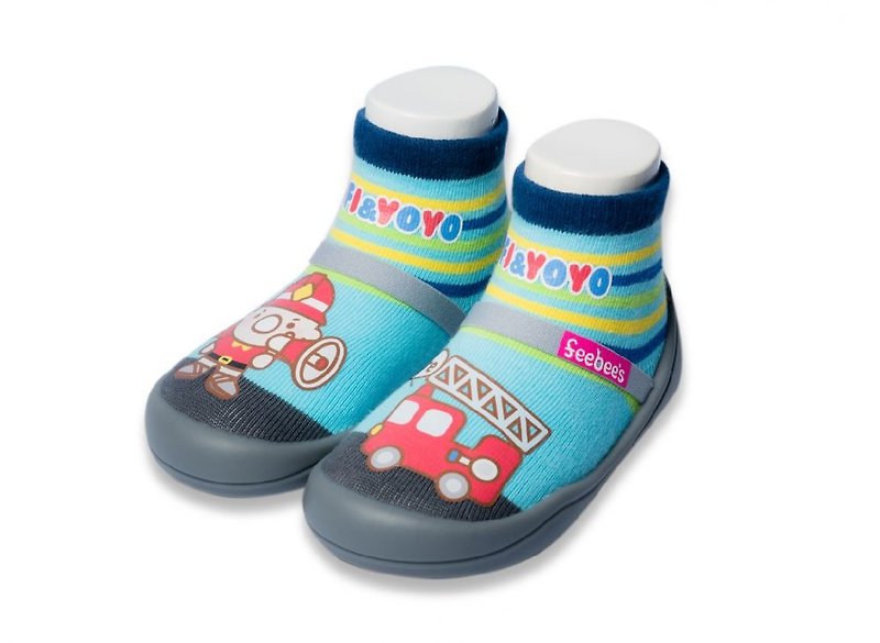 【Feebees】Fifi＆Yoyo series_fireトラック（台湾製幼児靴、靴下、靴、子供靴） - キッズシューズ - その他の素材 ブルー