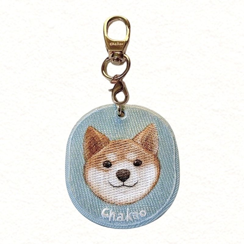 雙面刺繡吊飾-柴犬 - 吊飾/掛飾 - 其他材質 