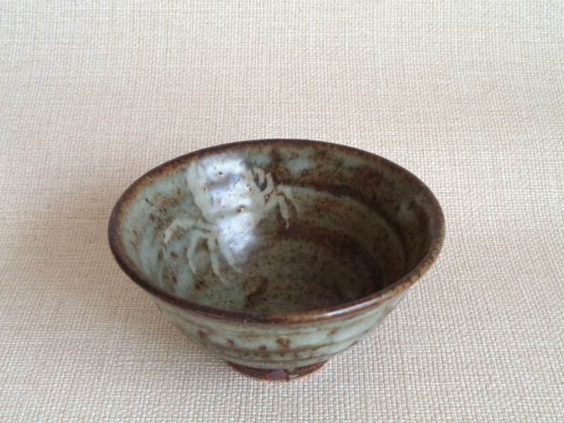 盌 抜絵 蟹紋c - 碗 - 陶 灰色