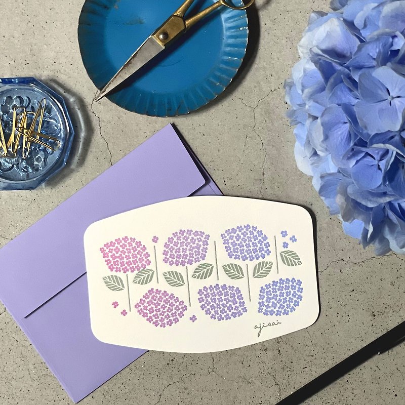 AJISAI CARD / Letterpress printing - Cards & Postcards - Paper Purple