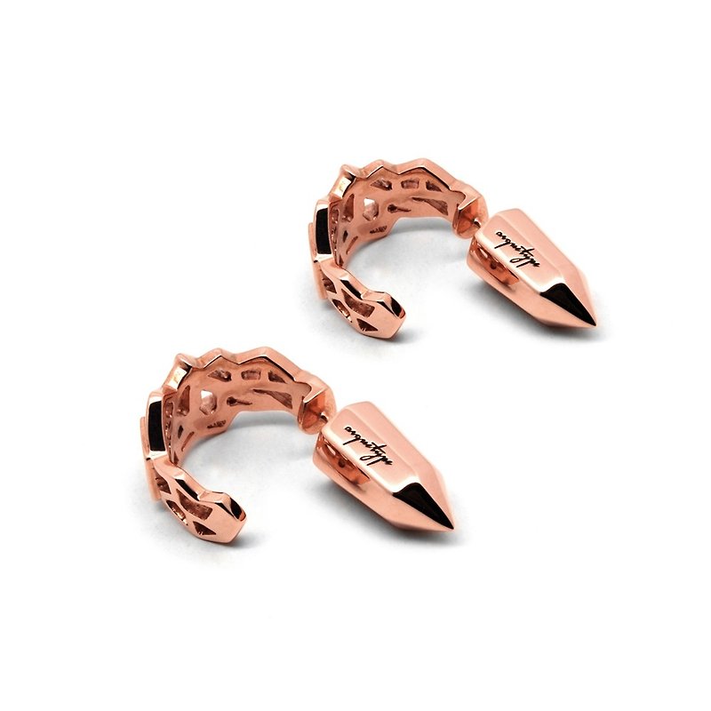WIREFRAME Earrings / Rose Gold  (design silver jewelry)