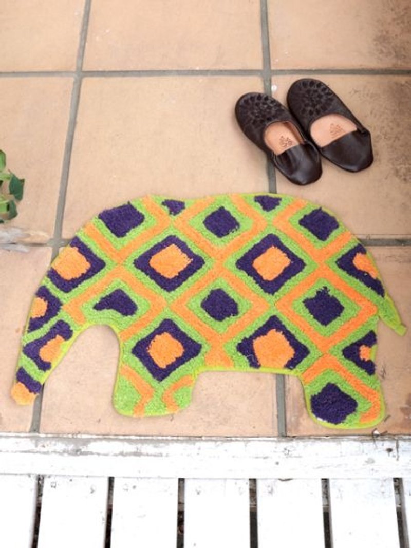 【Pre-order】 ☼ Geometry Elephant mat ☼ (three-color) - Items for Display - Cotton & Hemp Multicolor