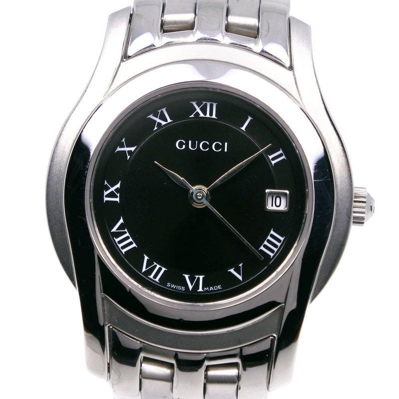 【日本直送】グッチ GUCCI Gクラス 腕時計 5500L SS クオーツ アナログ表示 黒文字盤 レディース【中古】 - 女錶 - 不鏽鋼 銀色