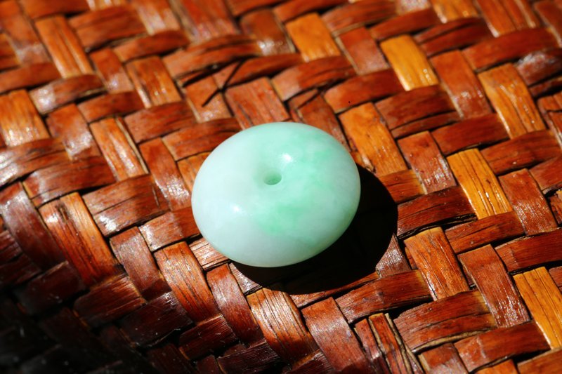 【平安扣】ネックレス/天然翡翠ペンダント/平安と長寿を願うお守り - ネックレス - 翡翠 グリーン