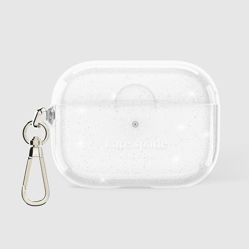 【kate spade】AirPods Pro (第1/2 代) 耳機保護殼套 閃亮銀 - AirPods/耳機保護套 - 其他材質 透明
