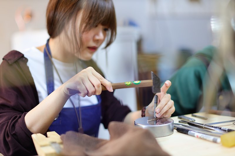 Special sterling silver ring pairing goldsmithing experience/Hualien one-day silversmith in a group of 1 person/two people traveling together - งานโลหะ/เครื่องประดับ - เงิน 