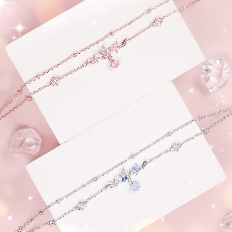 L'amour Floral Butterfly Bracelet (Silver) - สร้อยข้อมือ - เงินแท้ 