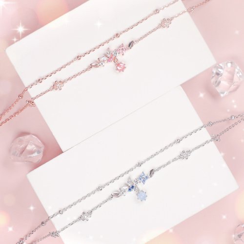 ARLOS L'amour 蝴蝶花園手鏈 (白金色)