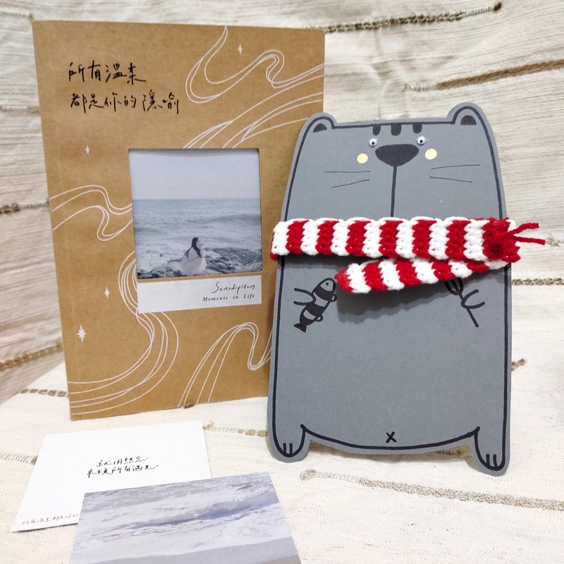 泳ぐネコ イラストカード おもしろカード トイプードル 手帳デコレーション 文房具雑貨 多目的カード - はがき・メッセージカード - 紙 グレー