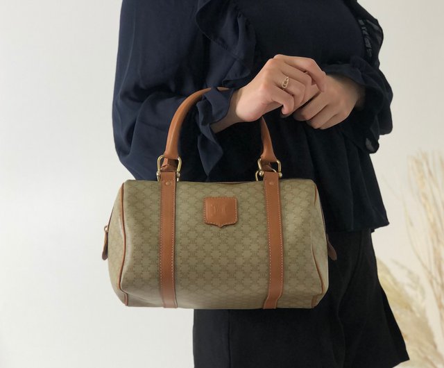 日本直送 名牌中古包 】CELINE セリーヌ マカダム ブラゾン レザー