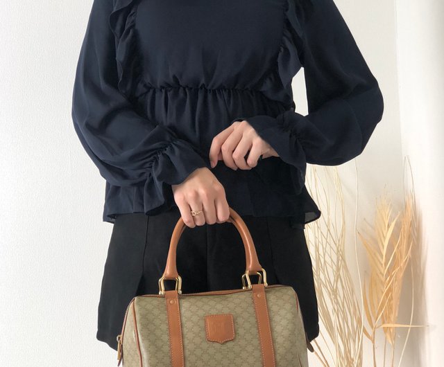 日本直送 名牌中古包 】CELINE セリーヌ マカダム ブラゾン レザー