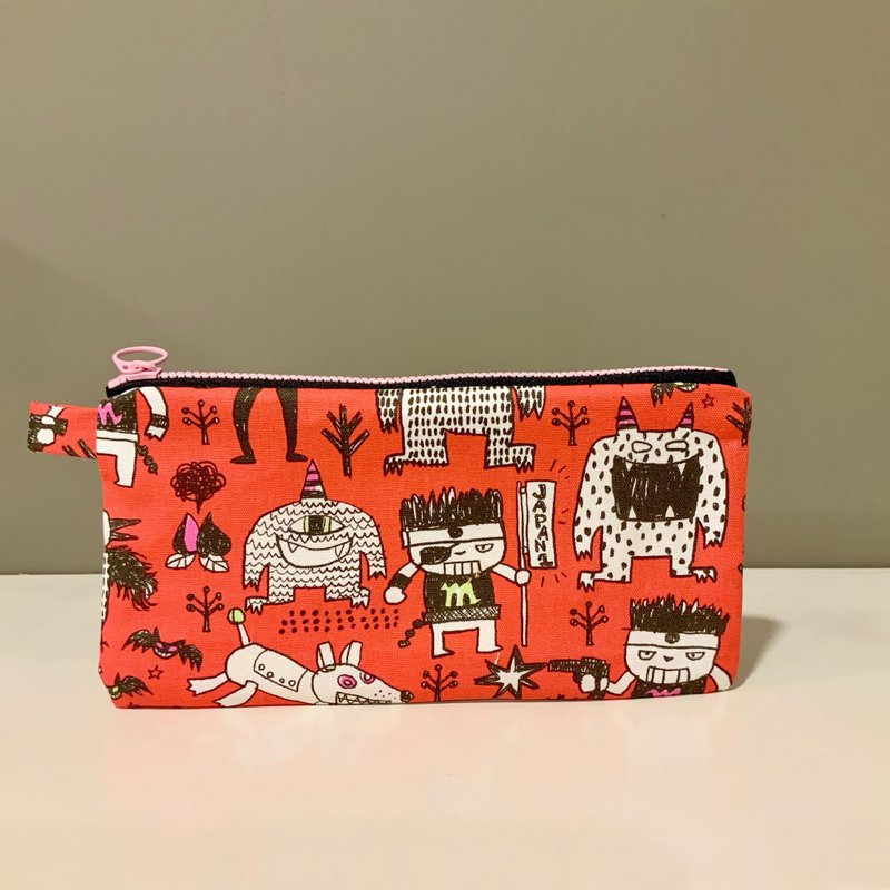 怪獸擂台—輕盈筆袋/錢包/化妝包 - 鉛筆盒/筆袋 - 棉．麻 
