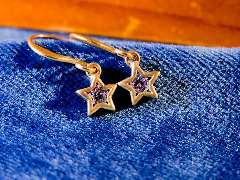 brass geometric series zircon earrings - Earrings & Clip-ons - Other Metals 