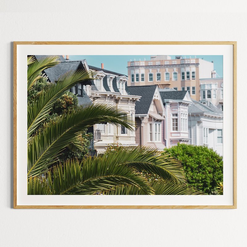 Palm Tree City Plants Urban Warm Summer Cityscape Exterior Facade Architecture - Posters - Paper 