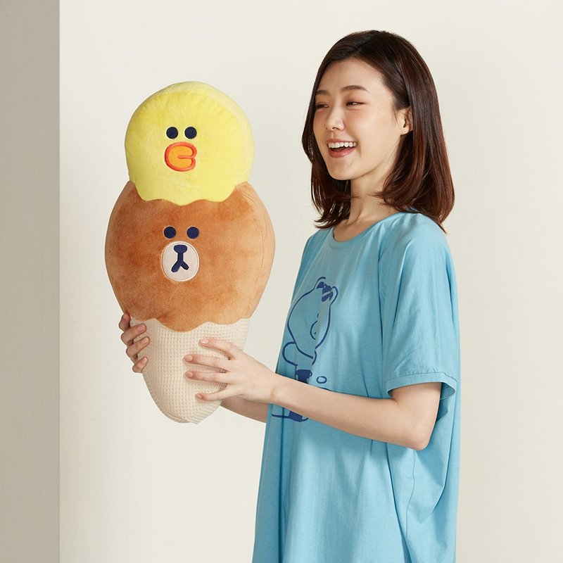 LINE FRIENDS Bear Sally Cone Pillow - Pillows & Cushions - Cotton & Hemp Khaki