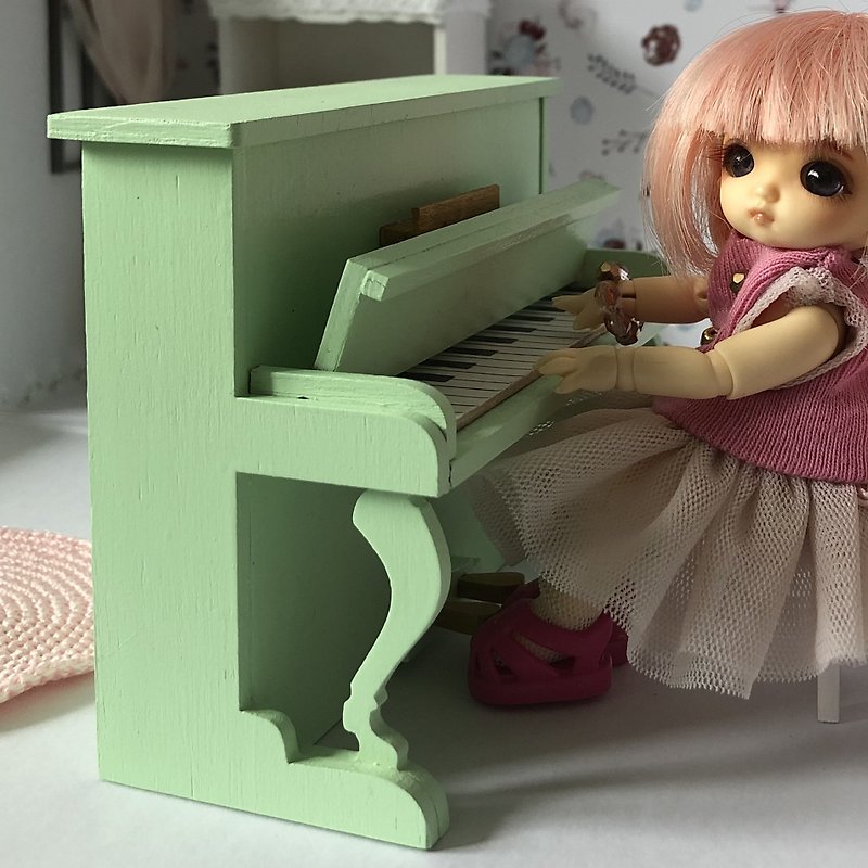 Doll house kit piano, bjd dollhouse, DIY - Wood, Bamboo & Paper - Wood Pink