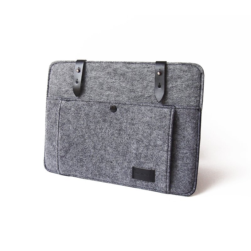 Felt Laptop Sleeve 13, 15 Inch (Laptop Sleeve, Case, Notebook Bag, Macbook, PC) - Laptop Bags - Polyester Gray