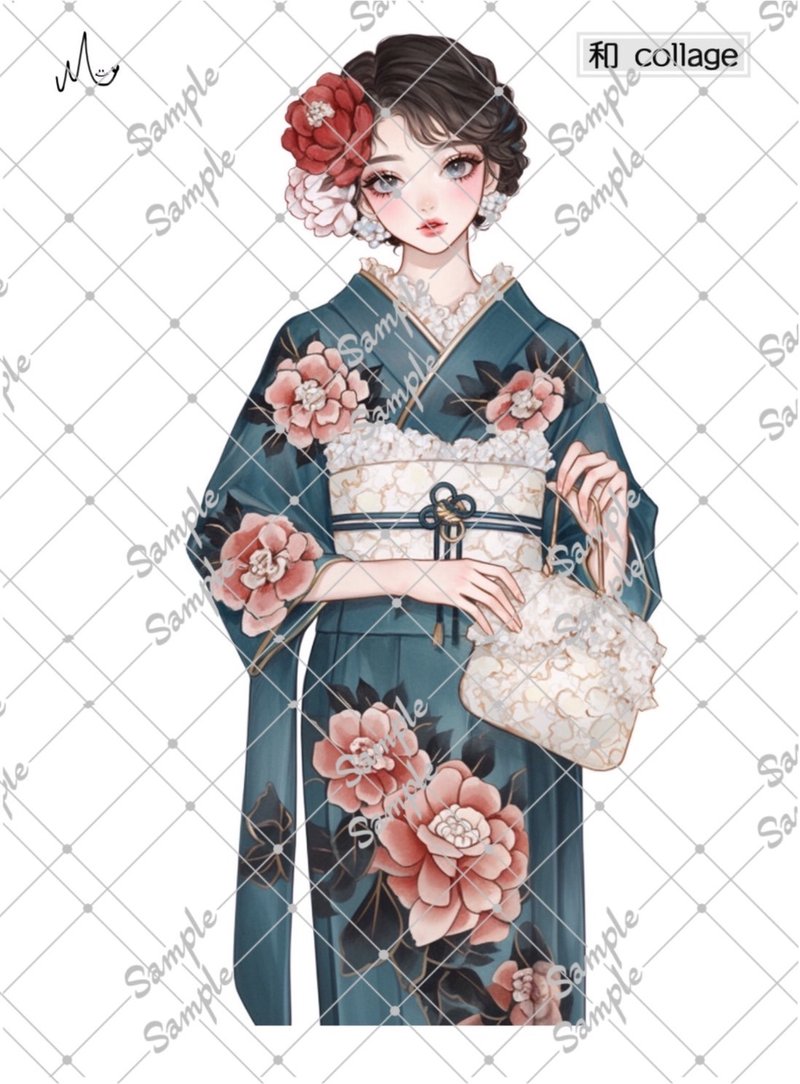 原創人物貼紙 和風系列 期間限定至1月10日 - 貼紙 - 紙 