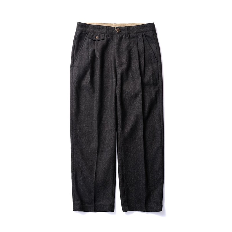 2 Tack Trousers - 黑色 Black - 男長褲/休閒褲 - 棉．麻 