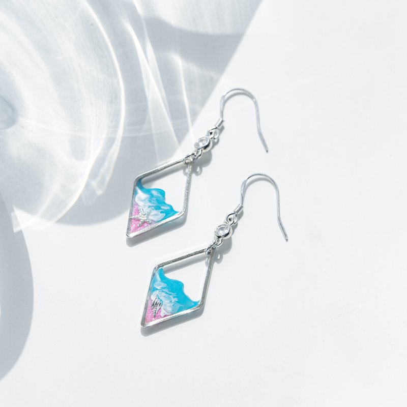 Pink Beach Series | Pink Summer 925 Silver Changeable Clip-On - Earrings & Clip-ons - Resin Pink