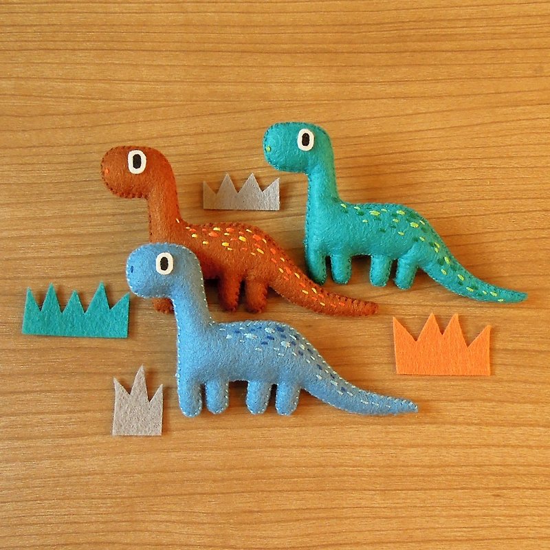 Y planet _ little dinosaur pin - Brooches - Polyester Blue