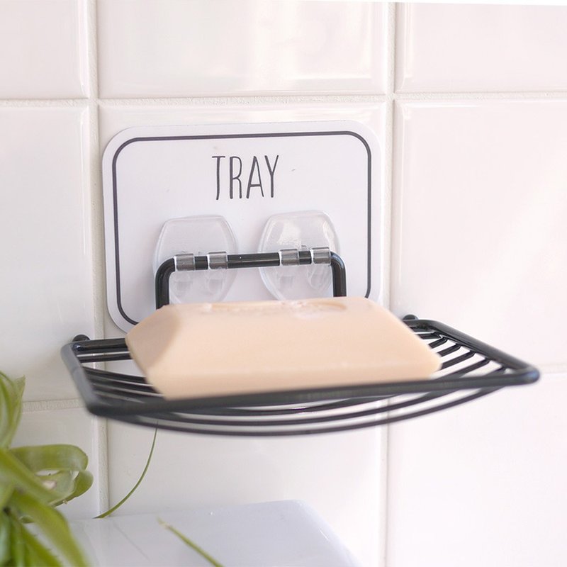 肥皂瀝水架  Otel Magic Sticky Hook Drainer Soap Dish 水切りソープトレイ - バス・トイレ用品 - 金属 ブラック