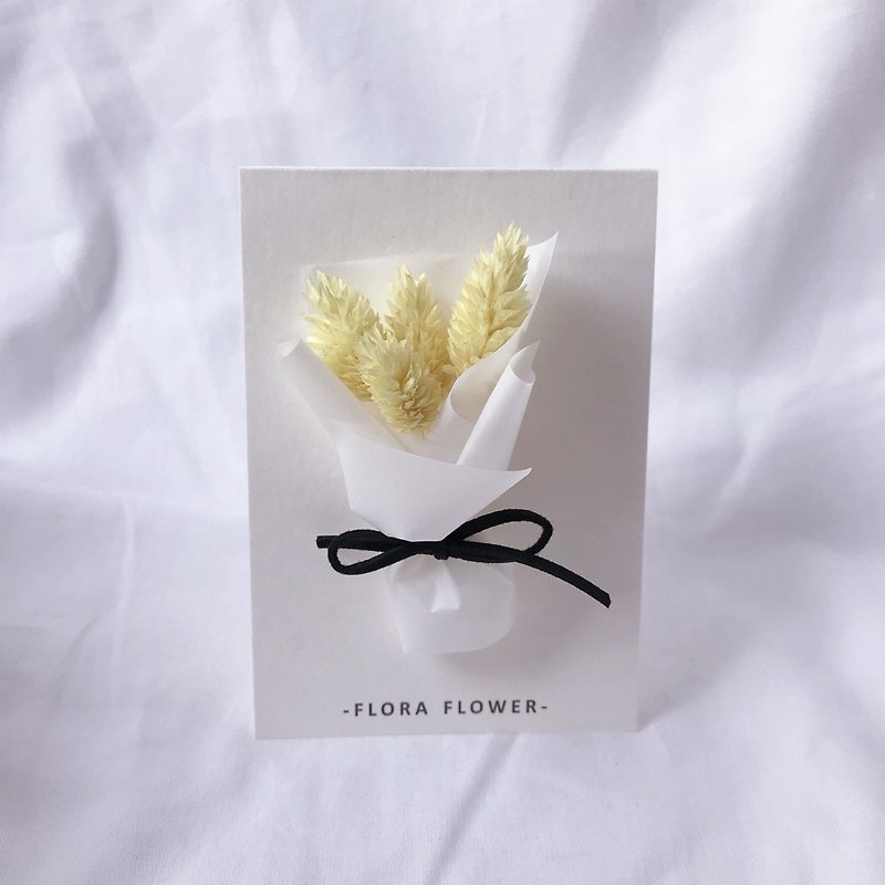 Dry flower card - Hermes paper / dried flower / hand card / birthday card / opening card / congratulatory card - การ์ด/โปสการ์ด - พืช/ดอกไม้ สีเหลือง