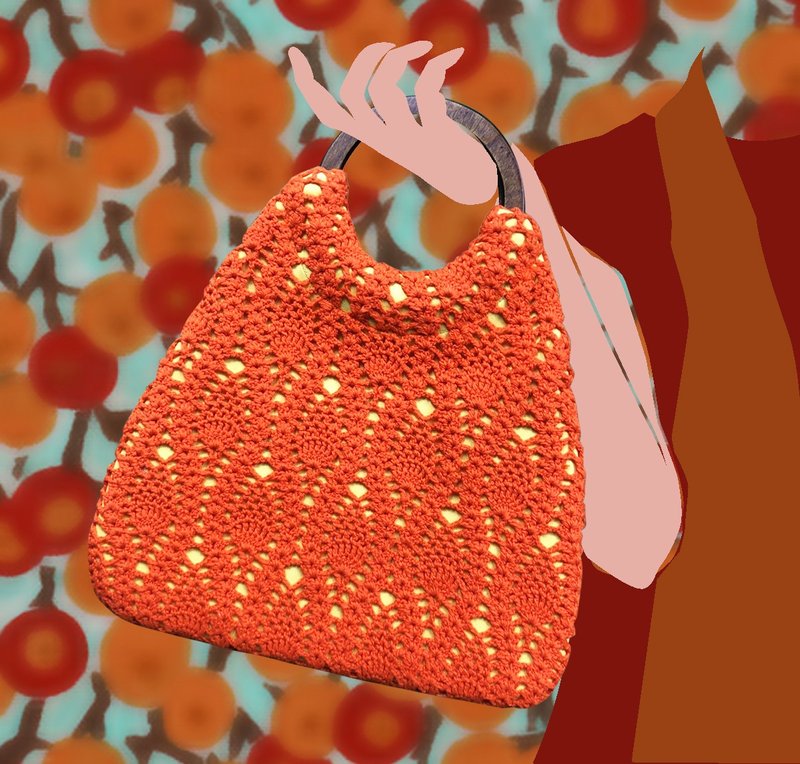 編み袋 / 手作りかぎ針編み かぎ針編みバッグ トートバッグ 編み物バッグ キャリーバッグ レトロバッグ トートバッグ - トートバッグ・ハンドバッグ - コットン・麻 