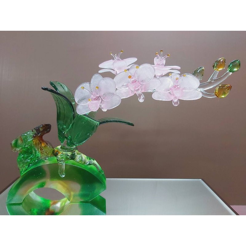 琉璃 台灣蝴蝶蘭 升遷禮物 退休禮物 開幕送禮 新婚禮物 新居送禮 - 擺飾/家飾品 - 其他材質 金色