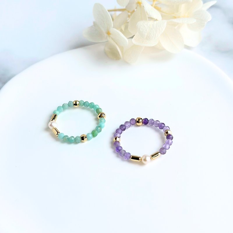 [Crystal Ring] Amethyst/ Stone/Pearl/Fine Bead Ring - แหวนทั่วไป - คริสตัล 