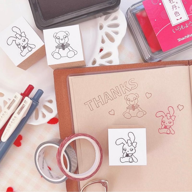 木製はんこ/うさぎのチェルシー - 印章/印台 - 木頭 
