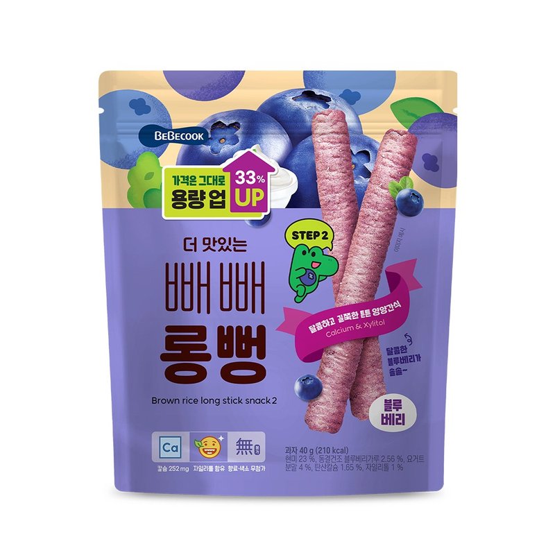 韓國【BEBECOOK】寶膳 幼兒初食綿綿貝貝棒-藍莓優格(40g) 12M+ - 其他 - 其他材質 