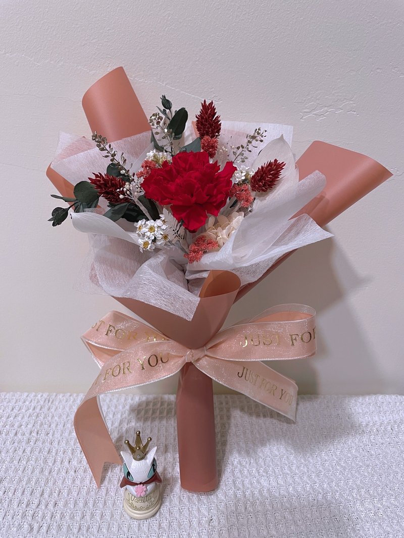 [Customized order] Small bouquet of everlasting roses/carnations - ช่อดอกไม้แห้ง - พืช/ดอกไม้ สึชมพู