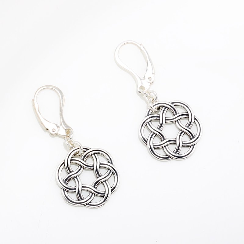 Dreamcatcher celtic net s925 sterling silver earrings (changeable ear clips) - Earrings & Clip-ons - Sterling Silver Silver