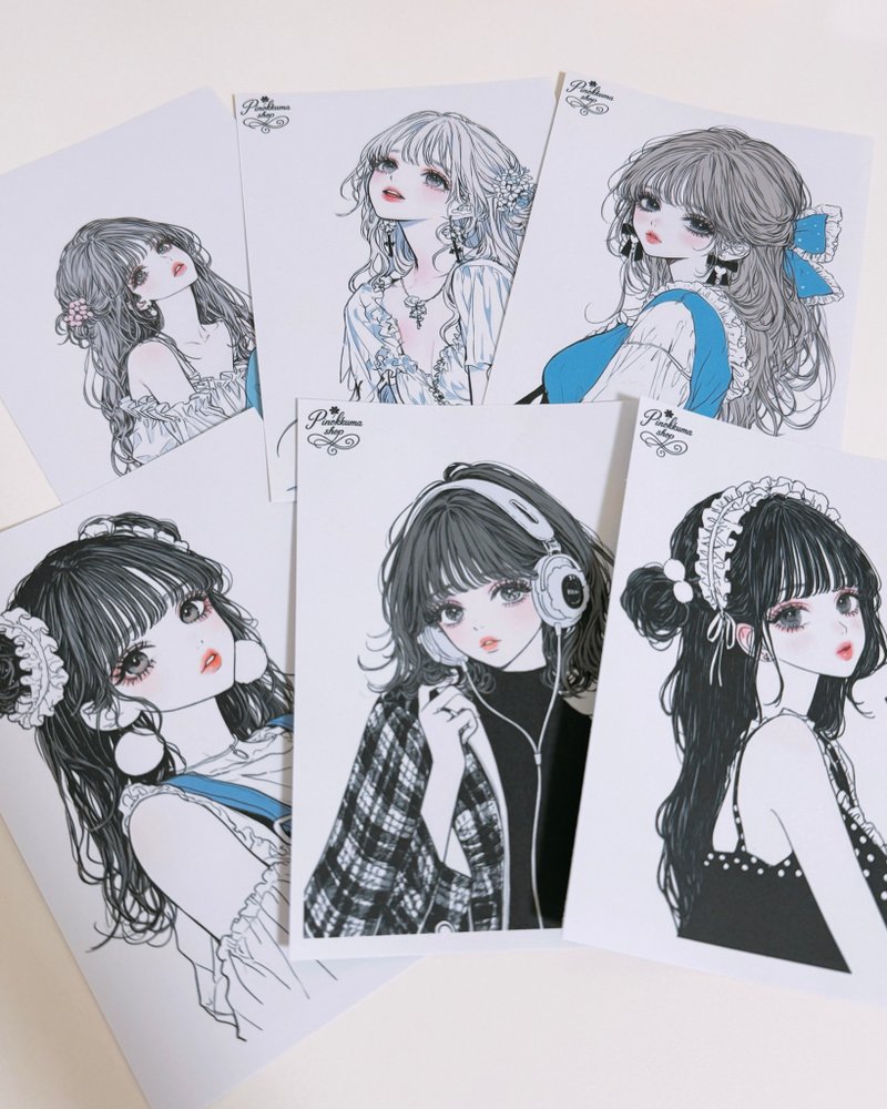 pinokkumashop 人物ステッカー 女の子ステッカー コラージュ素材 - 貼紙 - 紙 