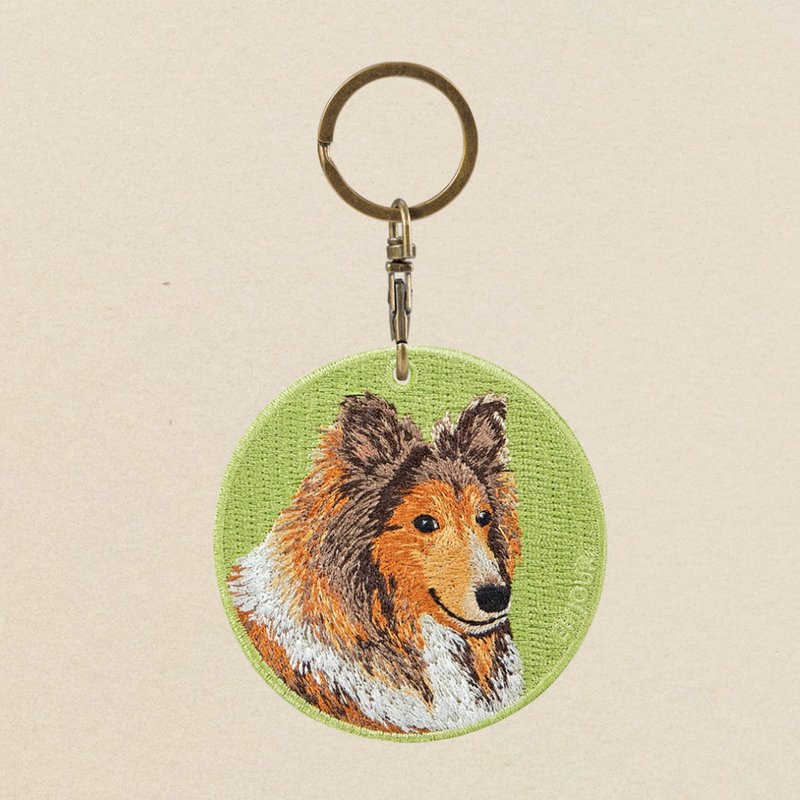 EMJOUR Double-sided Embroidery Charm - Shetland | Realistic Embroidery - Charms - Thread Green