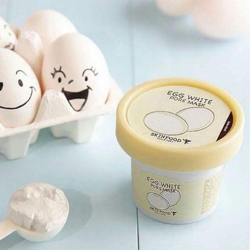 【SKINFOOD】Poached Egg Revitalizing Clay Refining Mask - ที่มาส์กหน้า - วัสดุอื่นๆ ขาว