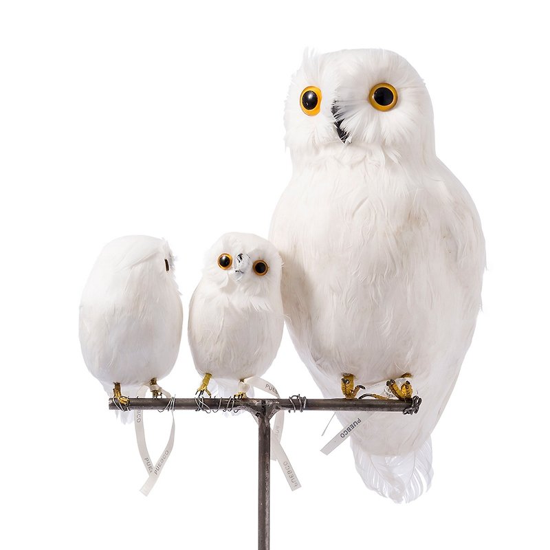 Discontinued decision!!! White Owl S108/L111 Handmade animal styling white owl - ตุ๊กตา - วัสดุอื่นๆ ขาว